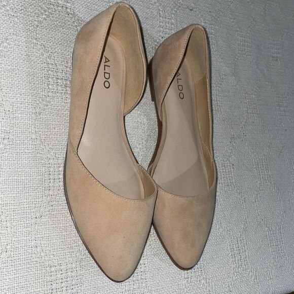 Aldo Women’s Dressy Flats Size 8 M Beige Leather Going Out Party Fun NWOB - Picture 4 of 12